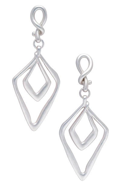 Double Diamond Drop Earrings
