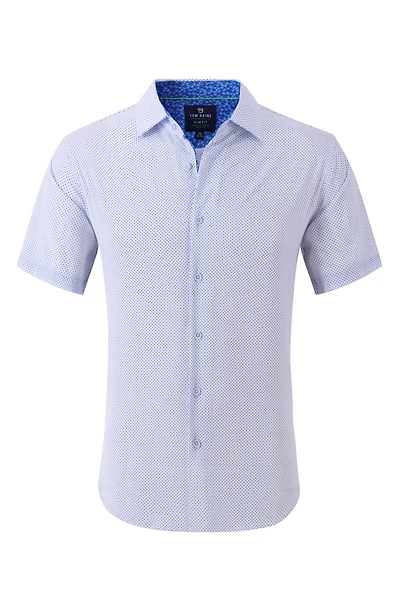 Slim Fit Short Sleeve Performance Stretch Button-Up Shirt