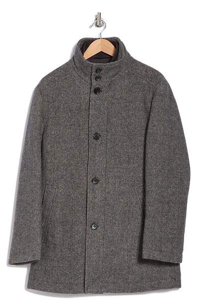 Wool Blend Coat with Quilted Bib