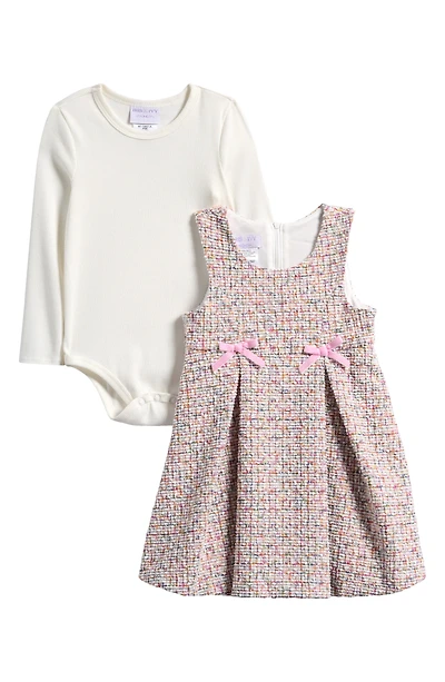 Long Sleeve Bodysuit & Bouclé Jumper Dress Set