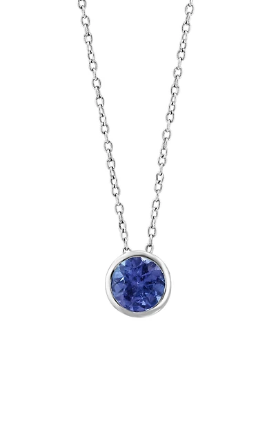 Sterling Silver Round Tanzanite Pendant Necklace