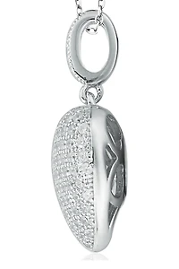 CZ Pavé Heart Pendant Necklace