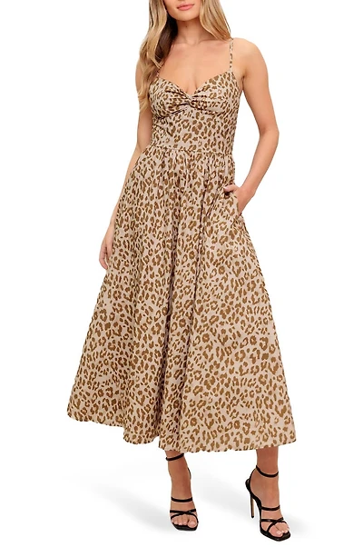 Leopard Print Cotton Maxi Sundress