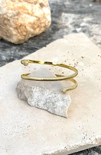 Cubic Zirconia Textured Wrap Bracelet