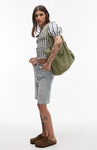 Shirred Puff Sleeve Crop Top