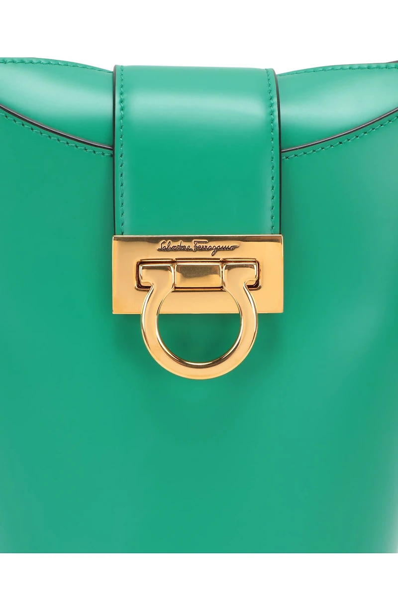 Gancini Leather Bucket Bag