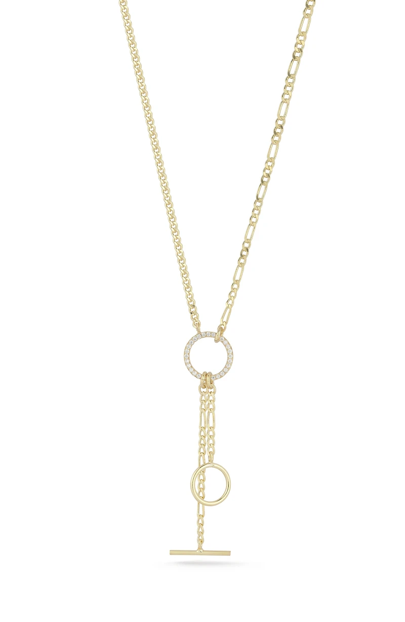 Cubic Zirconia Mixed Link Y-Necklace