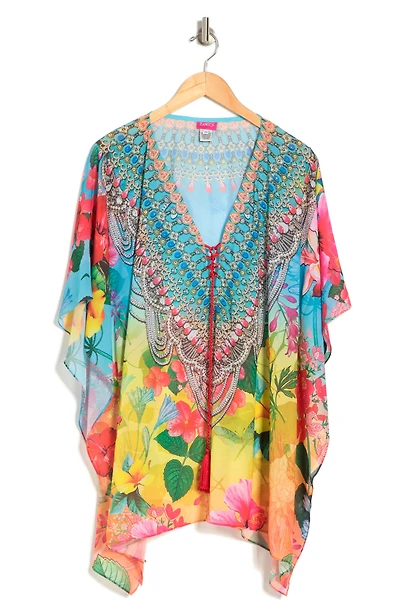 Blooming Print Poncho