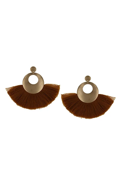 Alba Hoop Tassel Drop Earrings