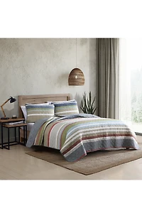 Salmon Ladder Cotton Quilt 3-Piece Set