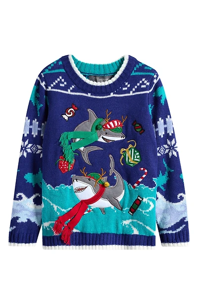 Kids' Ocean Sharks Holiday Sweater