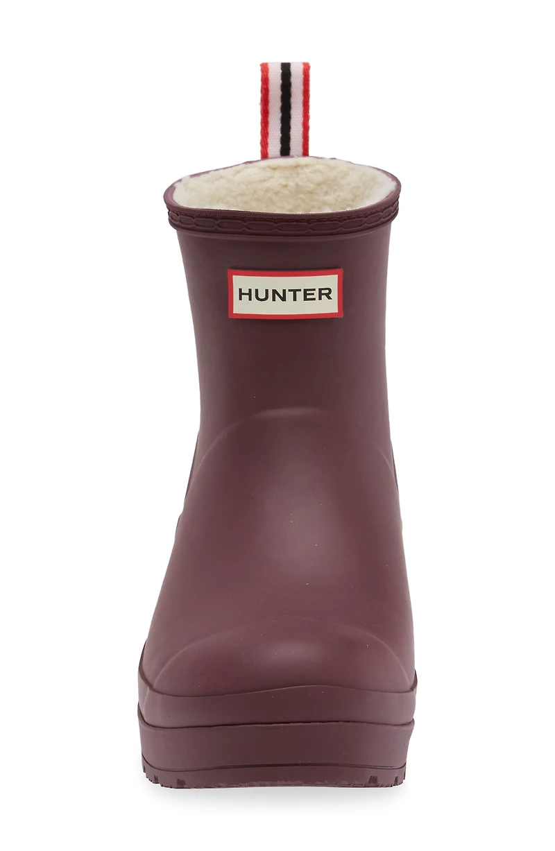 Play Short Faux Shearling Lined Waterproof Rain Boot