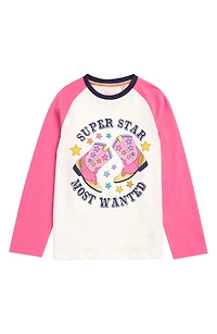 Kids' Long Sleeve Super Star Graphic T-Shirt