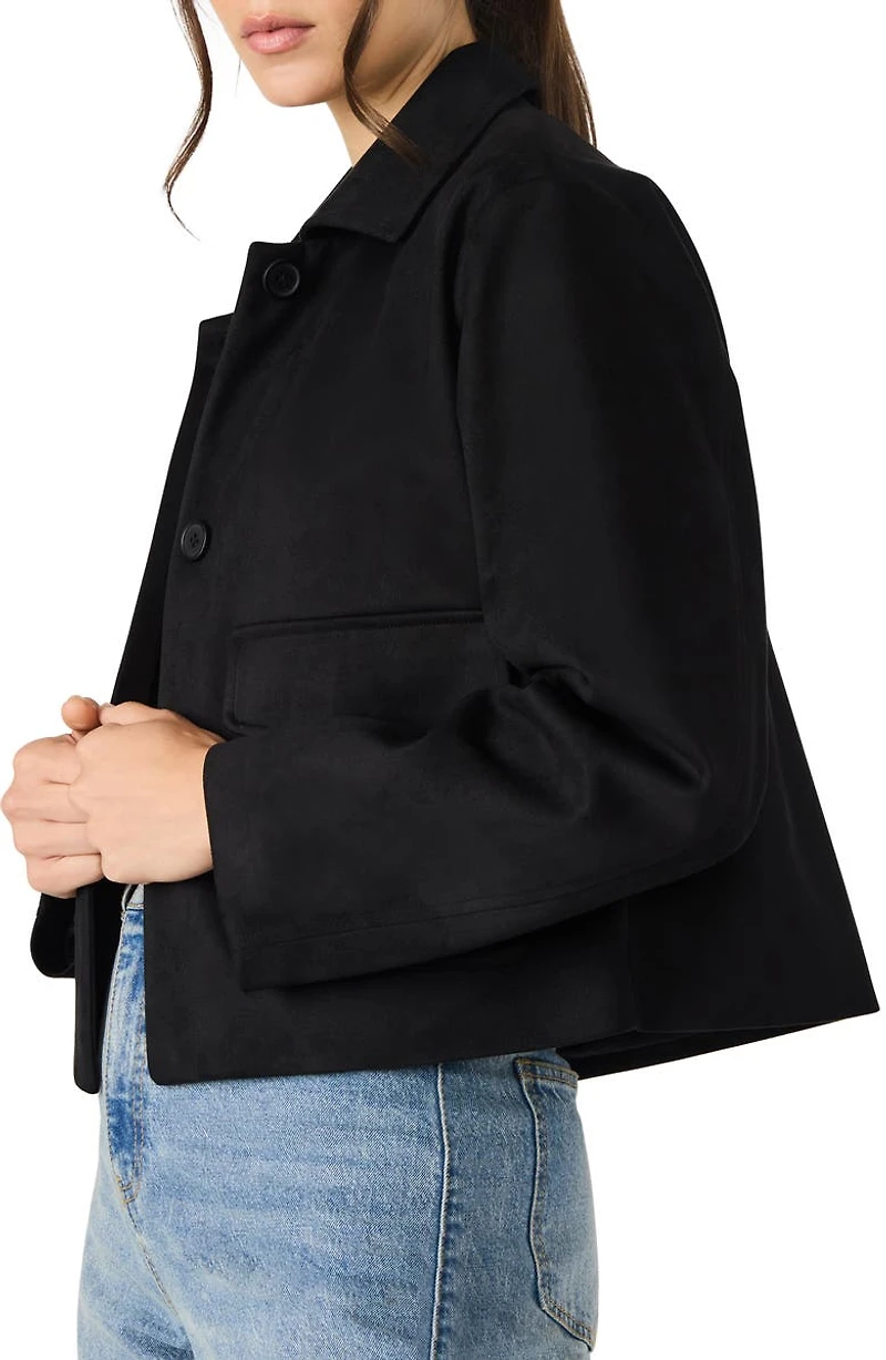 Faux Suede Trucker Jacket