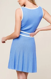 Stripe Sleeveless Sweater Minidress