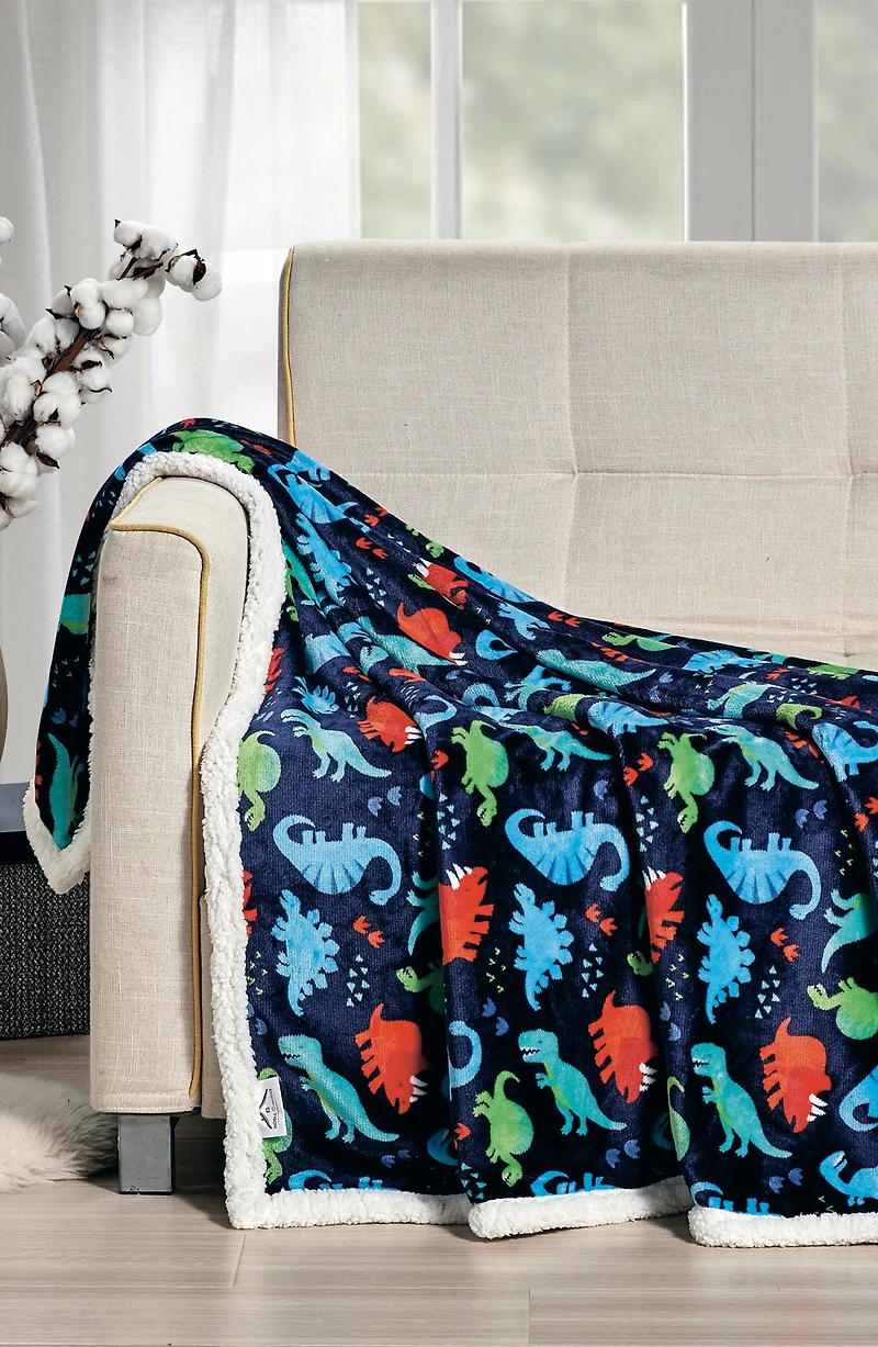 Dinosaur Plush Throw Blanket