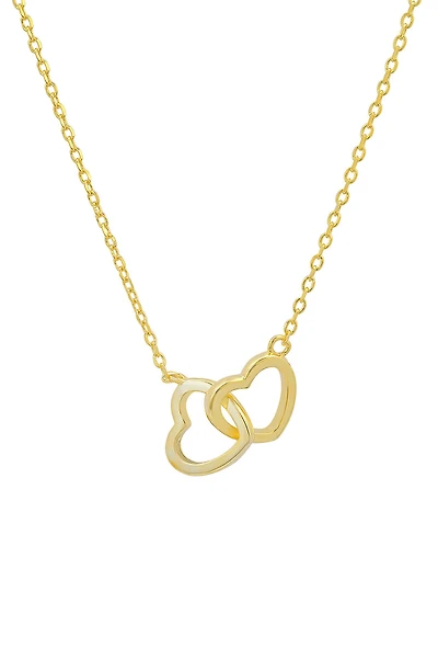 Sterling Silver Interlocking Heart Pendant Necklace