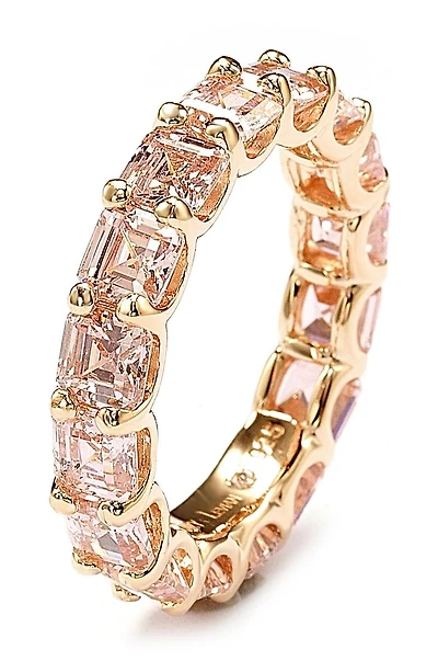 Rose-Tone Sterling Silver Princess-Cut CZ Eternity Ring