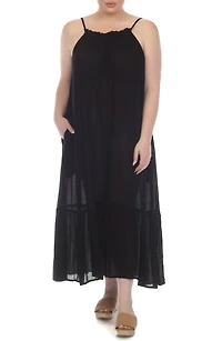 Deep Back Ruffle Hem Dress