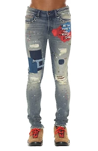 Punk Ripped Stretch Super Skinny Jeans