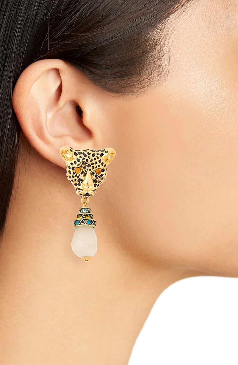 Yadira Leopard Drop Earrings