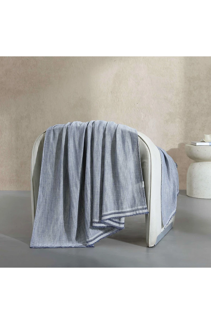 Fine Weave Linen & Cotton Blend Throw Blanket