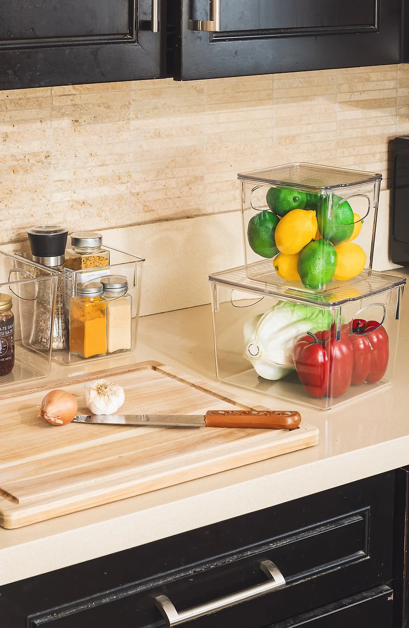 Clear Lidded 3-Piece Bin Set