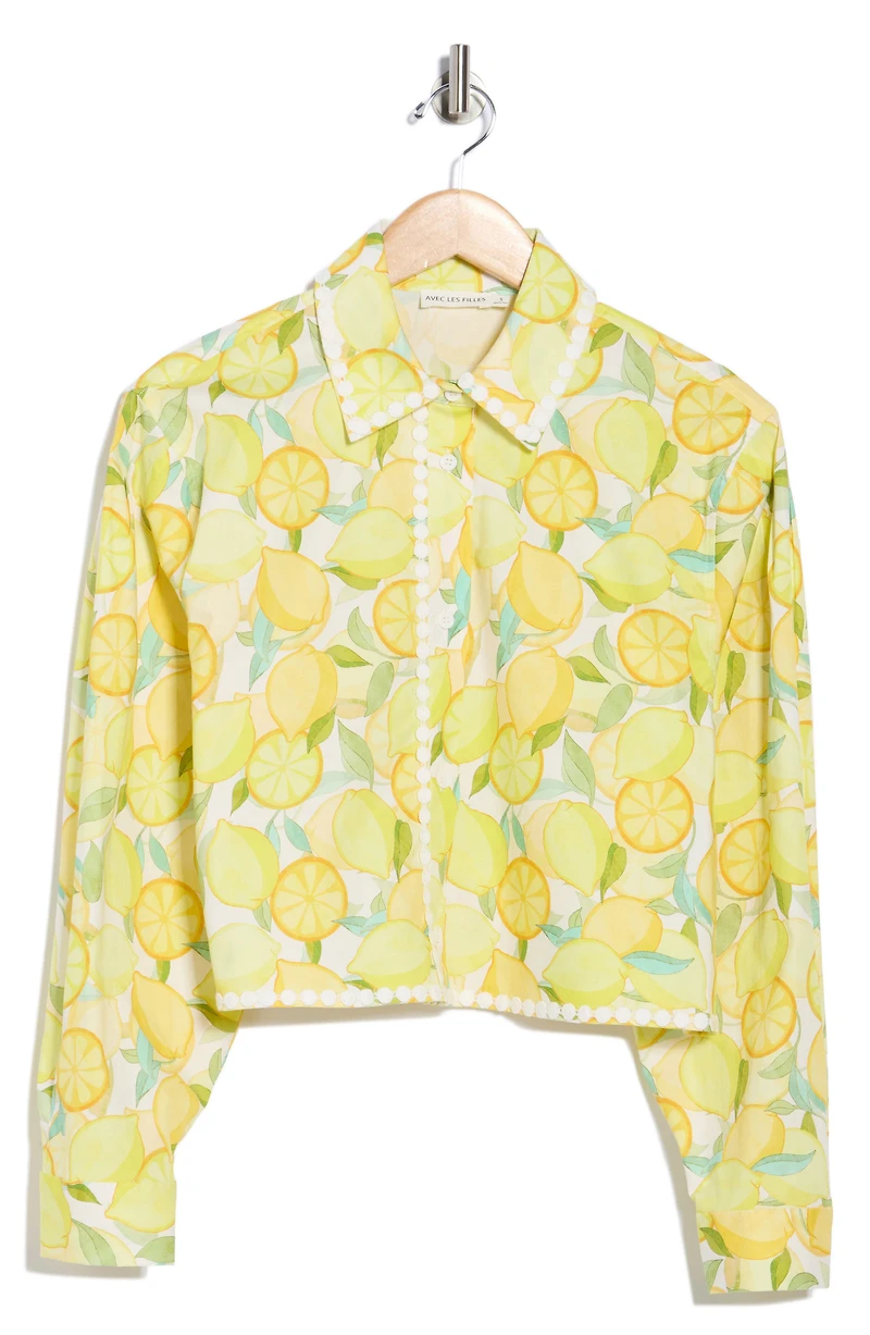 Button Down Crop Shirt