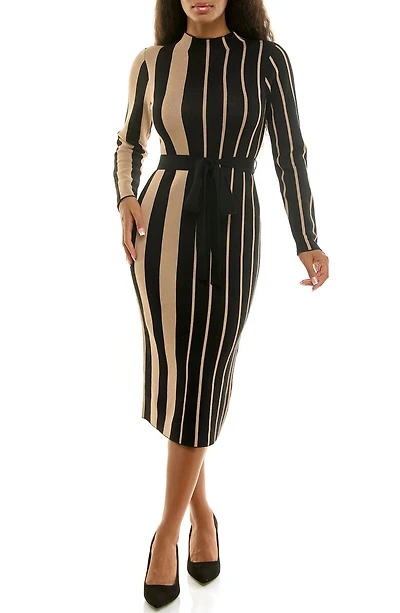 Colorblock Stripe Sweater Dress