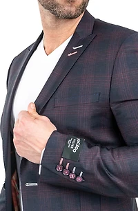 Descartes Plaid Wool Blend Blazer