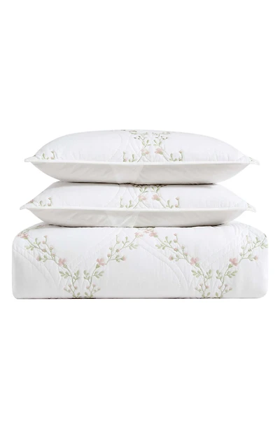 Floral Embroidered Cotton Quilt Set