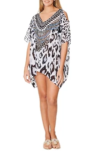 Leopard Print Short Kaftan