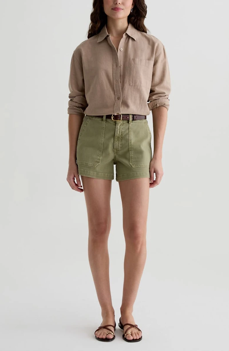 Analeigh Patch Pocket Denim Shorts