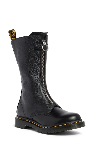 1B99 Front Zip Leather Boot