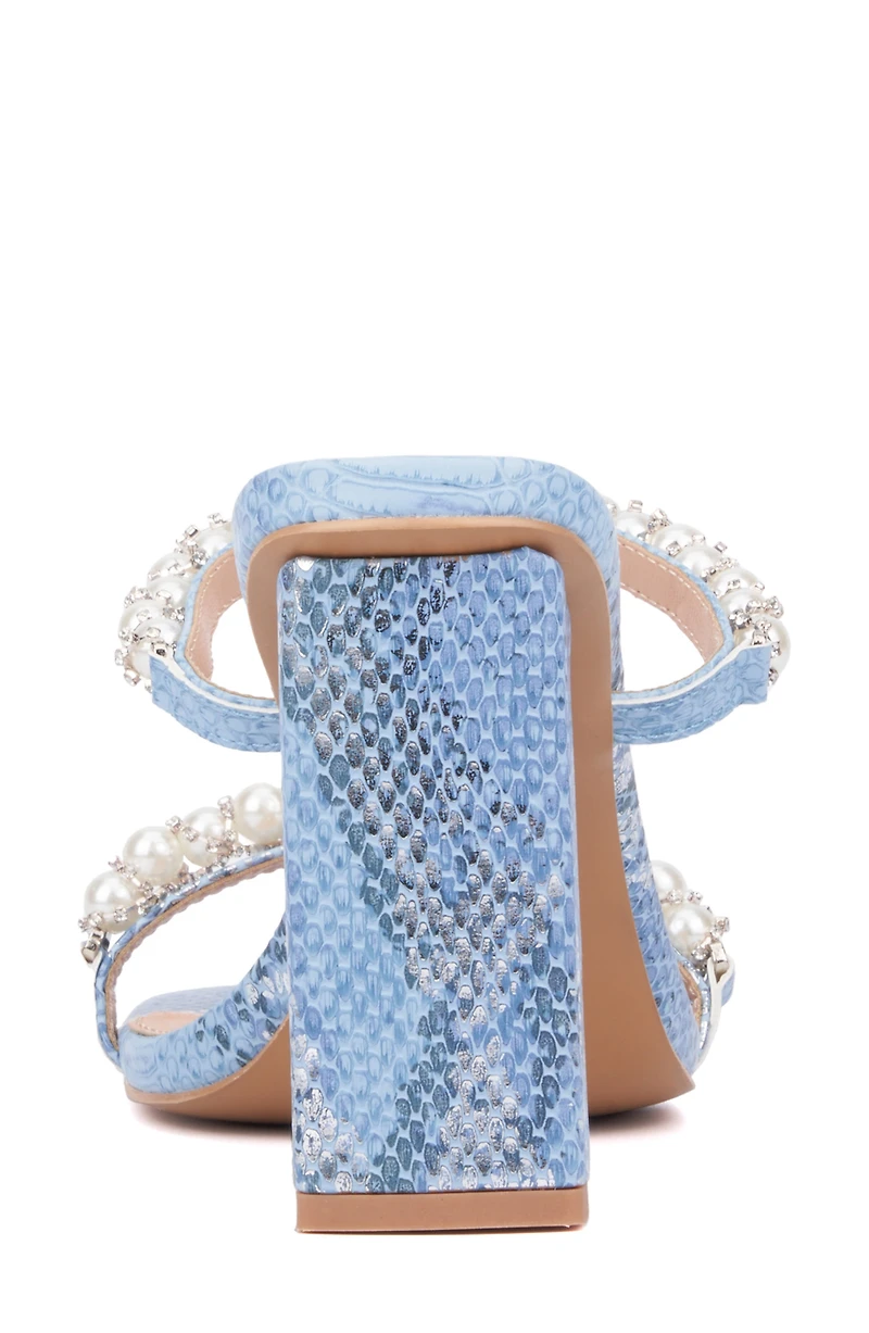 Calissa Imitation Pearl & Rhinestone Embellished Sandal