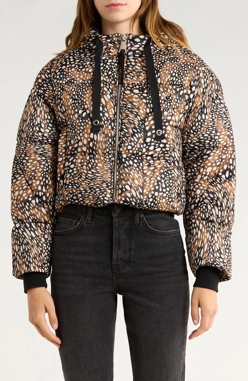 Cropped Hooded Puffer Coat