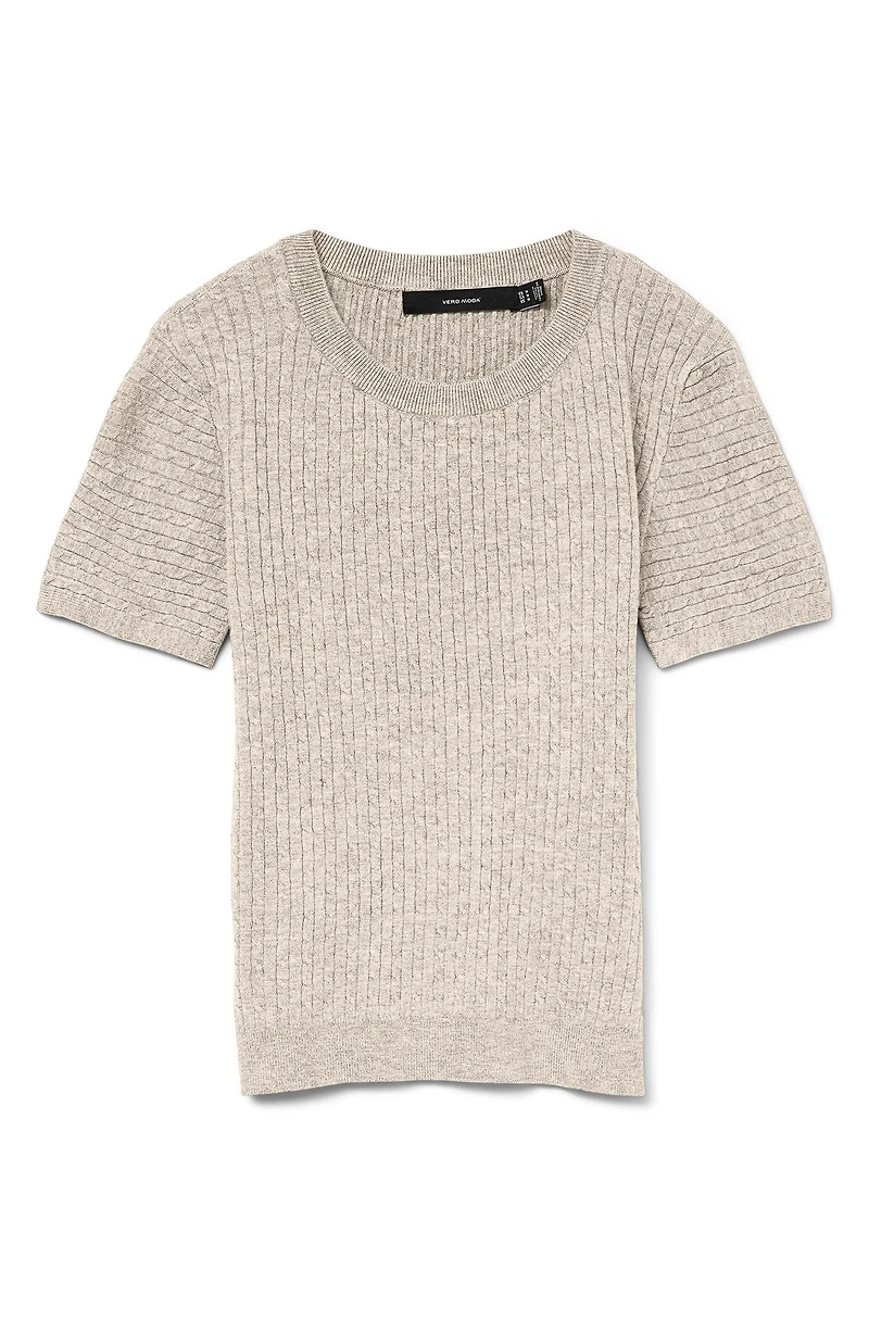 Mirla Short Sleeve Cable Knit Sweater