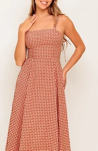Plaid Fit & Flare Midi Dress