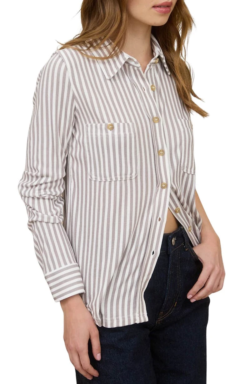 Button Front Long Sleeve Shirt
