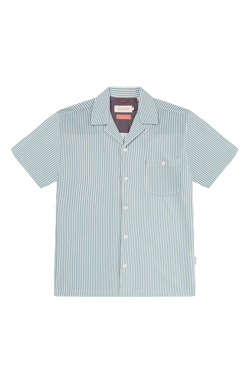 Stripe Jacquard Camp Shirt