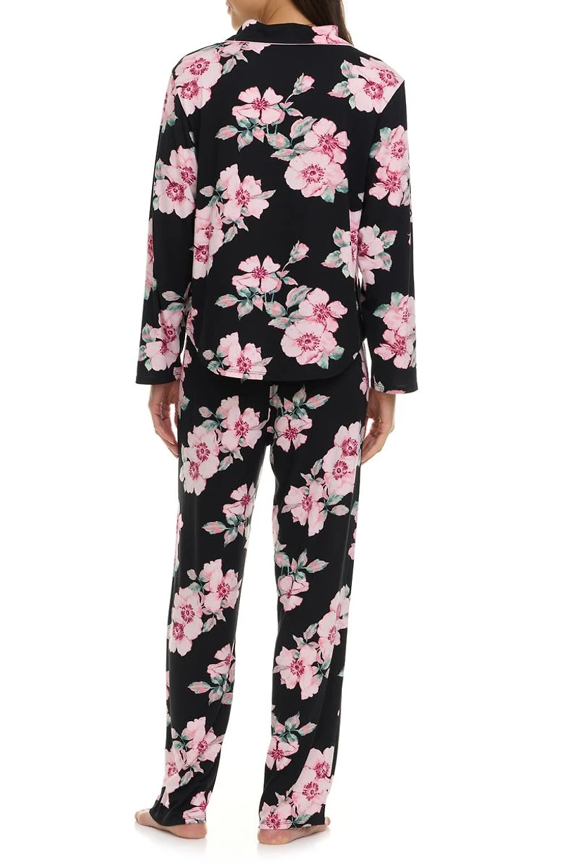 Lindsey Collared Knit Pajamas