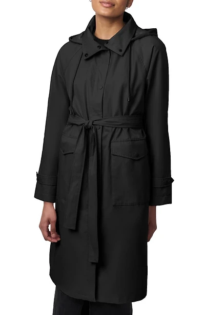 Water Resistant Tie Belt Packable Raincoat