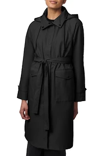 Water Resistant Tie Belt Packable Raincoat