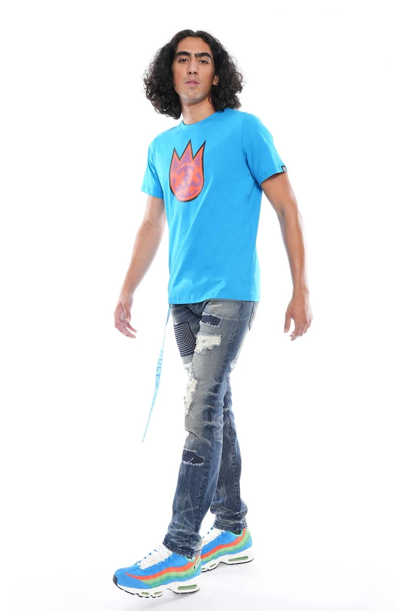 Rocker Slim Belted Straight Leg Jeans