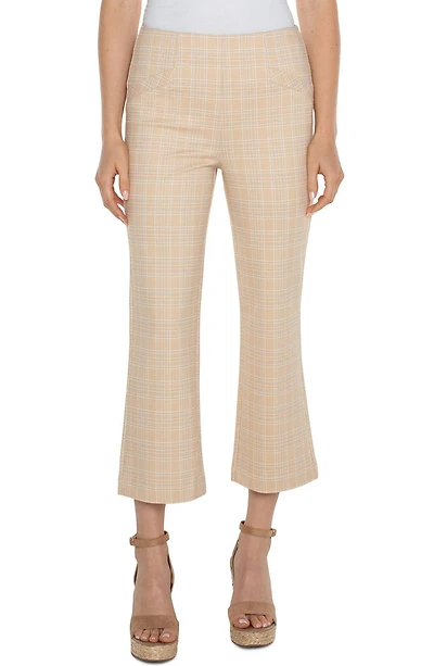 Stella Plaid Crop Flare Ponte Pants