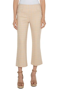 Stella Plaid Crop Flare Ponte Pants