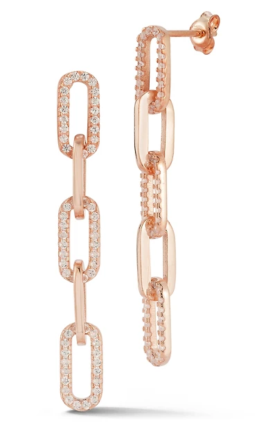Cubic Zirconia Five Link Drop Earrings