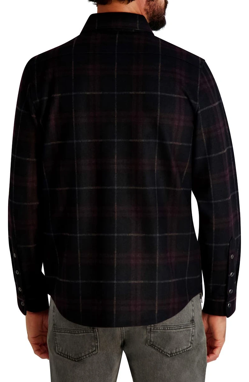 Plaid Ponte Snap-Up Shirt