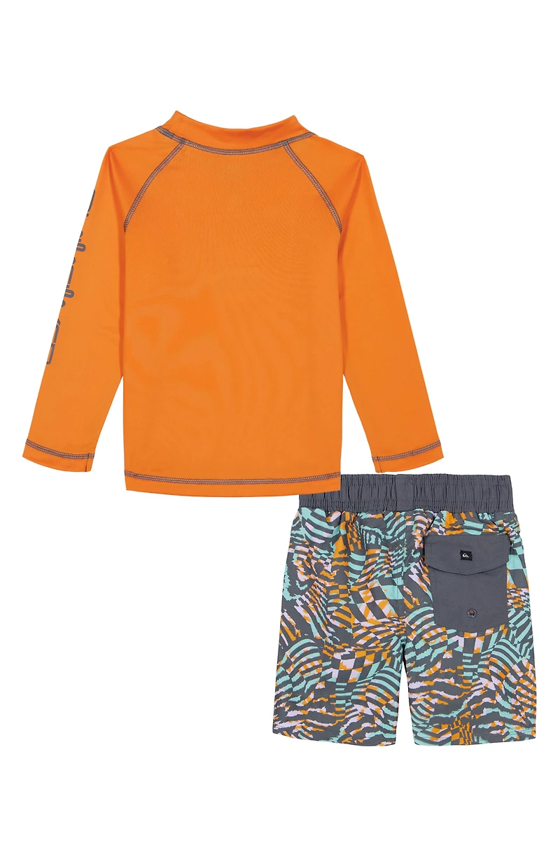 Long Sleeve Rashguard & Swim Trunks Set