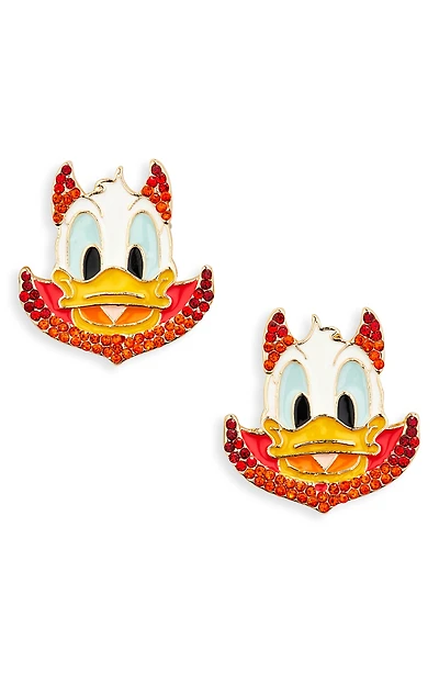 x Disney Donald Duck Devil Stud Earrings